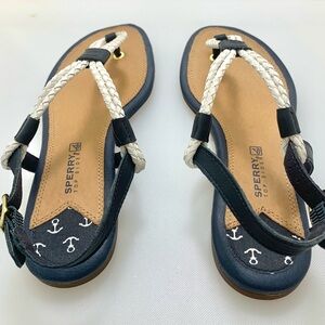 Sperry Topsider classic navy leather sandals, Womens 7.5M
